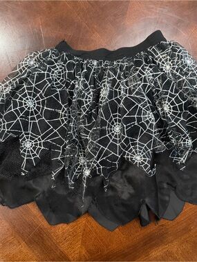 Spirit Black Spiderweb Tiered Skirt -Halloween Costume Play Girls Sz M/L